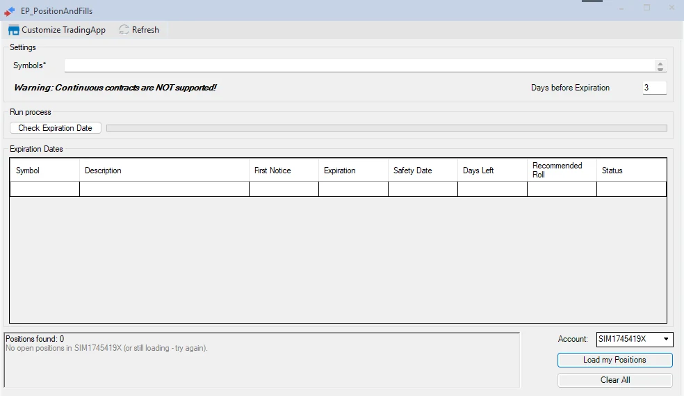 EP_PositionsAndFills interface in TradeStation Desktop